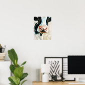 Porträtmalerei auf Schwarzweiß Poster (Heimbüro)