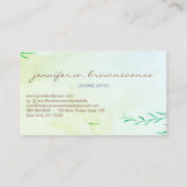 Porträtmalerei der grünen Blume Keramik Kunstwerks Visitenkarte (Rückseite)