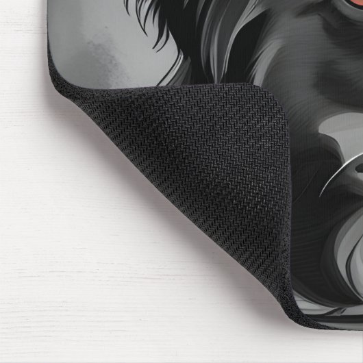 Porträtmalerei für Schwarze und Silberhunde Mousepad (Ecke)