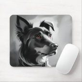 Porträtmalerei für Schwarze und Silberhunde Mousepad (Mit Mouse)