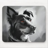Porträtmalerei für Schwarze und Silberhunde Mousepad (Vorne)