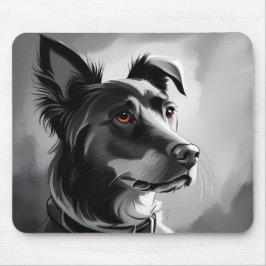 Porträtmalerei für Schwarze und Silberhunde Mousepad