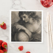 Porträtmalerin Frauen Vintage Gravur Serviette (Beispiel)