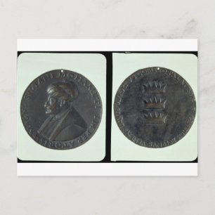 Porträtmedaille, obvers, die Sultan Mehmed II dars Postkarte