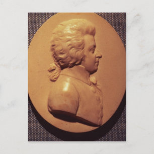 Porträtmedallion von Wolfgang Amadeus Mozart Postkarte