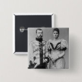 Porträtphotographie des Zars Nicholas II Button (Vorne & Hinten)