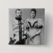 Porträtphotographie des Zars Nicholas II Button (Vorderseite)