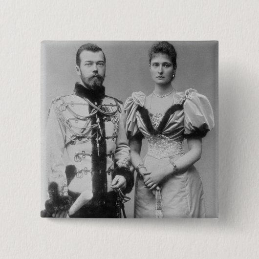 Porträtphotographie des Zars Nicholas II Button (Vorderseite)