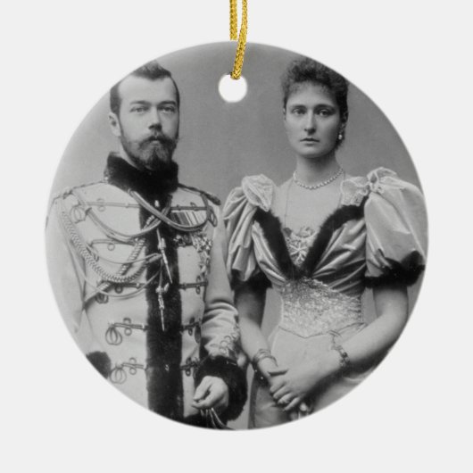 Porträtphotographie des Zars Nicholas II Keramikornament (Vorne)