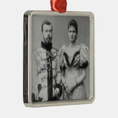 Porträtphotographie des Zars Nicholas II Silbernes Ornament (Rechts)