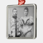 Porträtphotographie des Zars Nicholas II Silbernes Ornament (Links)