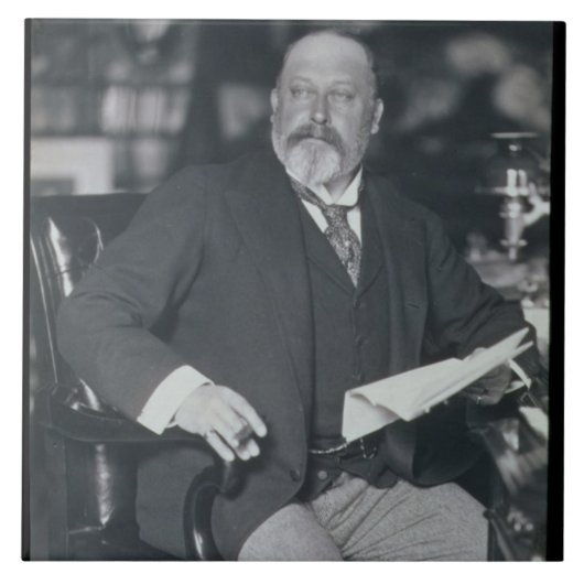 Porträtphotographie von Edward VII (1841-1910) Fliese (Vorderseite)
