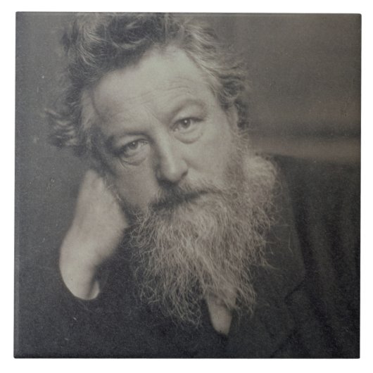 Porträtphotographie von William Morris (1834-96) Fliese (Vorderseite)