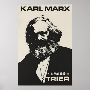 Porträtposter Karl Marx, geboren am 5. Mai 1818 in Poster