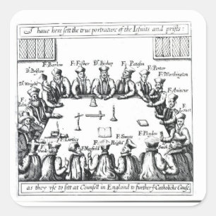 Porträts der Jesuite und der Priester Quadratischer Aufkleber