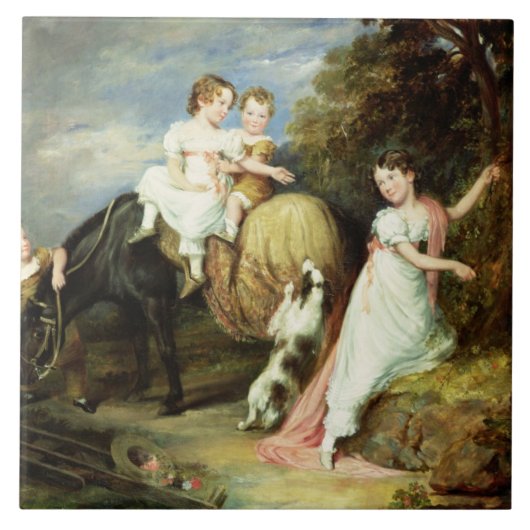 Porträts der Kinder des Rev.Joseph Arkwri Fliese (Vorderseite)