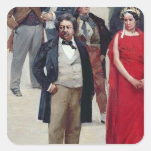 Porträts der Künstler und der Schauspieler Quadratischer Aufkleber