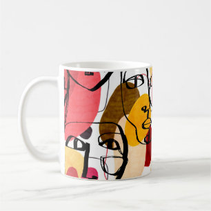 Porträts einer Frau im modernen abstrakten Stil. H Kaffeetasse