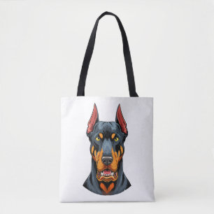 Porträts eines Dobermann-Hundes Vorderansicht Tasche