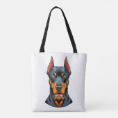 Porträts eines Dobermann-Hundes Vorderansicht Tasche (Rückseite)