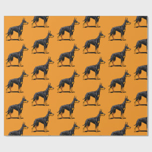 Porträts eines Dobermans Vorderansicht Geschenkpapier