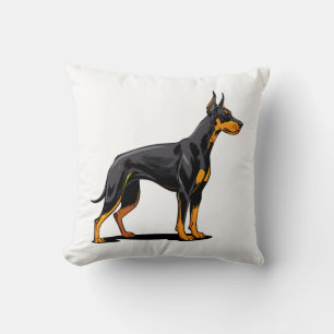 Porträts eines Dobermans Vorderansicht Kissen