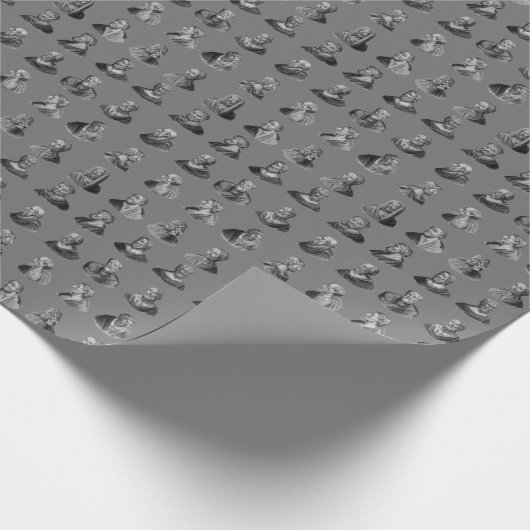 Porträts Muster antiker Philosophen Geschenkpapier (Ecke)