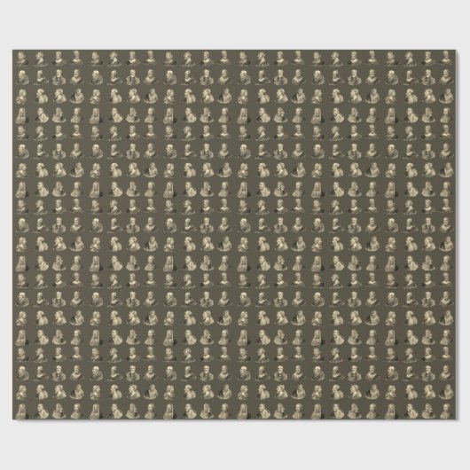 Porträts Muster antiker Philosophen Geschenkpapier (Flach)