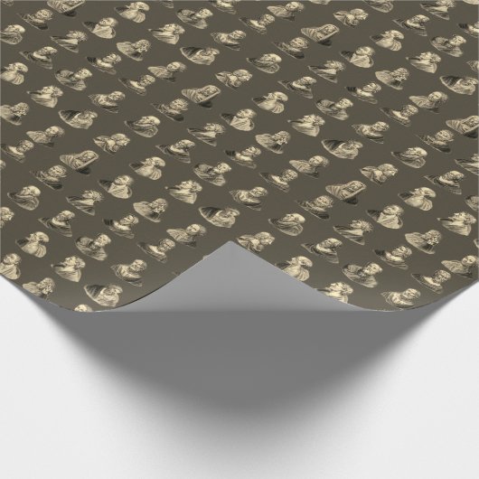 Porträts Muster antiker Philosophen Geschenkpapier (Ecke)