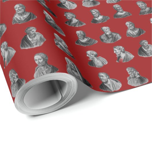 Porträts Muster antiker Philosophen Geschenkpapier (Rolleneckpunkt)