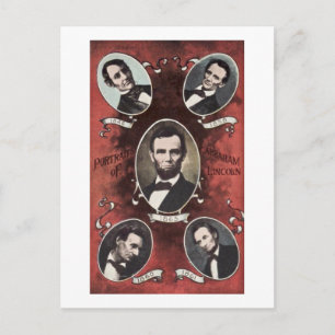 Porträts von Abraham Lincoln Vintage Postkarte