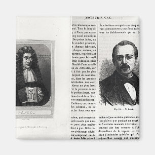 Porträts von Denis Papin und von Etienne Lenoir Magnet