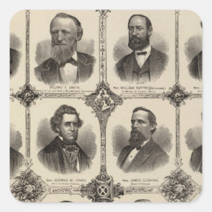 Porträts von EG Potter, Delano T Smith Quadratischer Aufkleber