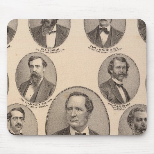 Porträts von Hon Thomas A Hendricks Mousepad (Vorne)