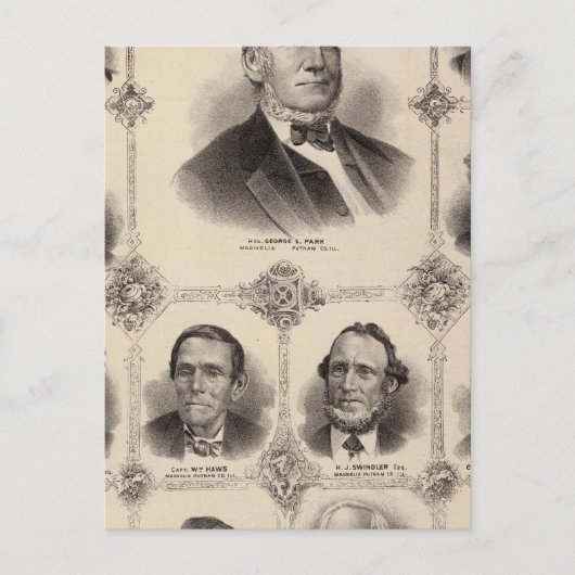 Porträts von Illinois Thirteen Postkarte (Vorderseite)