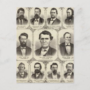 Porträts von John C Hall und Prof. JW Bradshaw Postkarte
