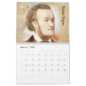 Porträts von Komponisten im Wasserfarbenstil Kalender (Feb 2026)