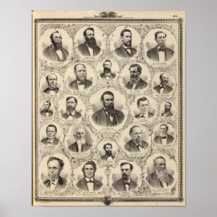 Porträts von LW Tubbs, John Chaney, CH Lane Poster