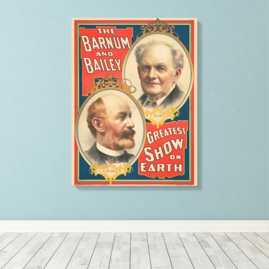 Porträts von P.T. Barnum und J.A. Bailey Leinwanddruck (Insitu (Holzboden))