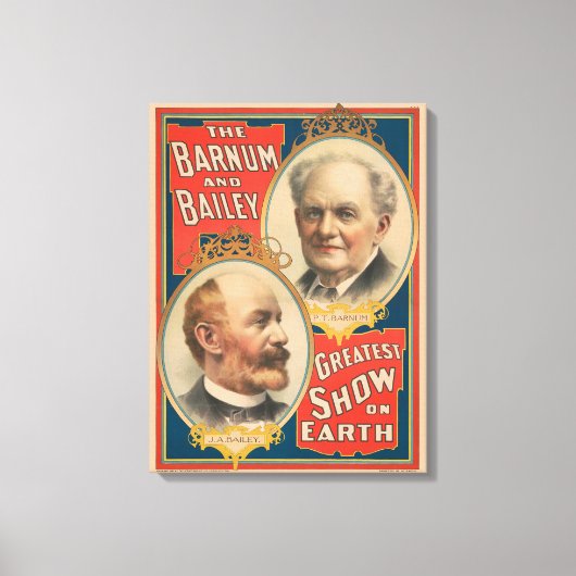 Porträts von P.T. Barnum und J.A. Bailey Leinwanddruck (Vorderseite)