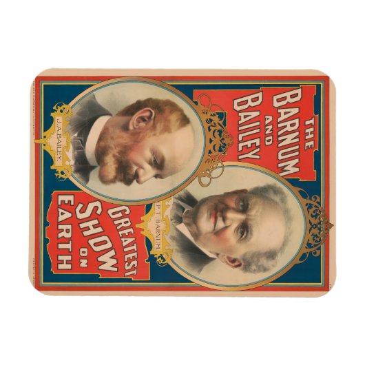Porträts von P.T. Barnum und J.A. Bailey Magnet (Horizontal)