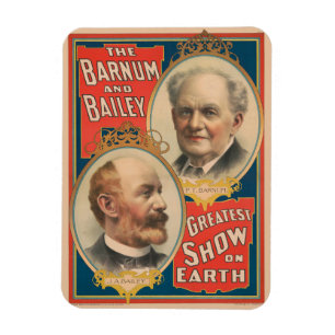 Porträts von P.T. Barnum und J.A. Bailey Magnet