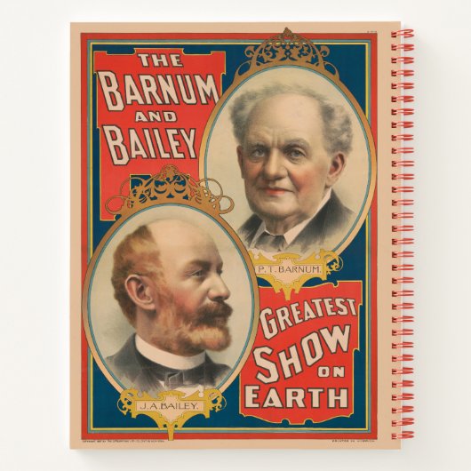 Porträts von P.T. Barnum und J.A. Bailey Notizblock (Rückseite)