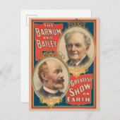Porträts von P.T. Barnum und J.A. Bailey Postkarte (Vorne/Hinten)