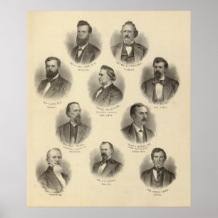 Porträts von Rev H Gilliland, Wm F Terhune Poster