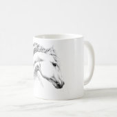 Porträtskizze für Pferde zeichnend Reitkunst Kaffeetasse (VorderseiteRechts)
