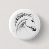 Porträtstift zeichnend Reitkunst Button (Vorderseite)