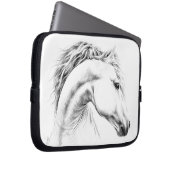 Porträtstift zeichnend Reitkunst Laptopschutzhülle (Vorne Rechts)