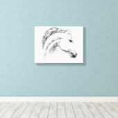 Porträtstift zeichnend Reitkunst Leinwanddruck (Insitu (Holzboden))