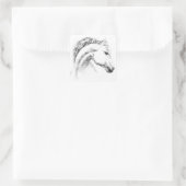 Porträtstift zeichnend Reitkunst Quadratischer Aufkleber (Tasche)